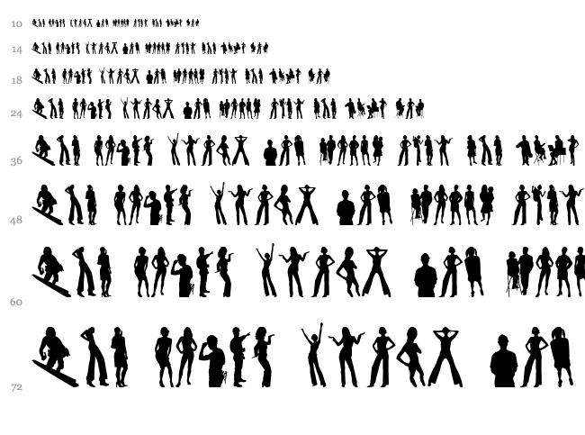 Human Silhouettes font waterfall